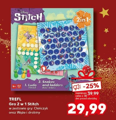 Gra 2 w 1 Stitch - Chińczyk oraz Węże i drabiny promocja w Kaufland