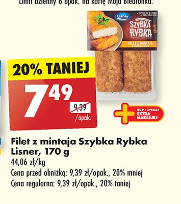 Filety z mintaja w chrupiącej panierce Lisner szybka rybka promocja w Biedronka