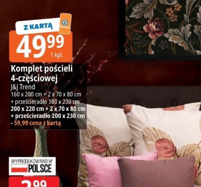 Komplet pościeli 4-częściowej J&J Trend promocja w Leclerc