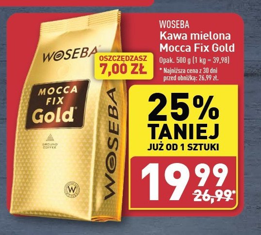 Kawa Woseba mocca fix gold promocja w Aldi