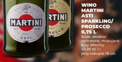 Wino Martini Asti Sparkling/Prosecco 0,75 L promocja w Duży Ben