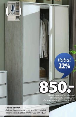 Szafa BILLUND promocja w Jysk