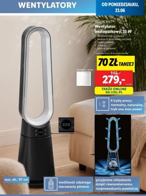 Wentylator bezłopatkowy 35w Silvercrest promocja