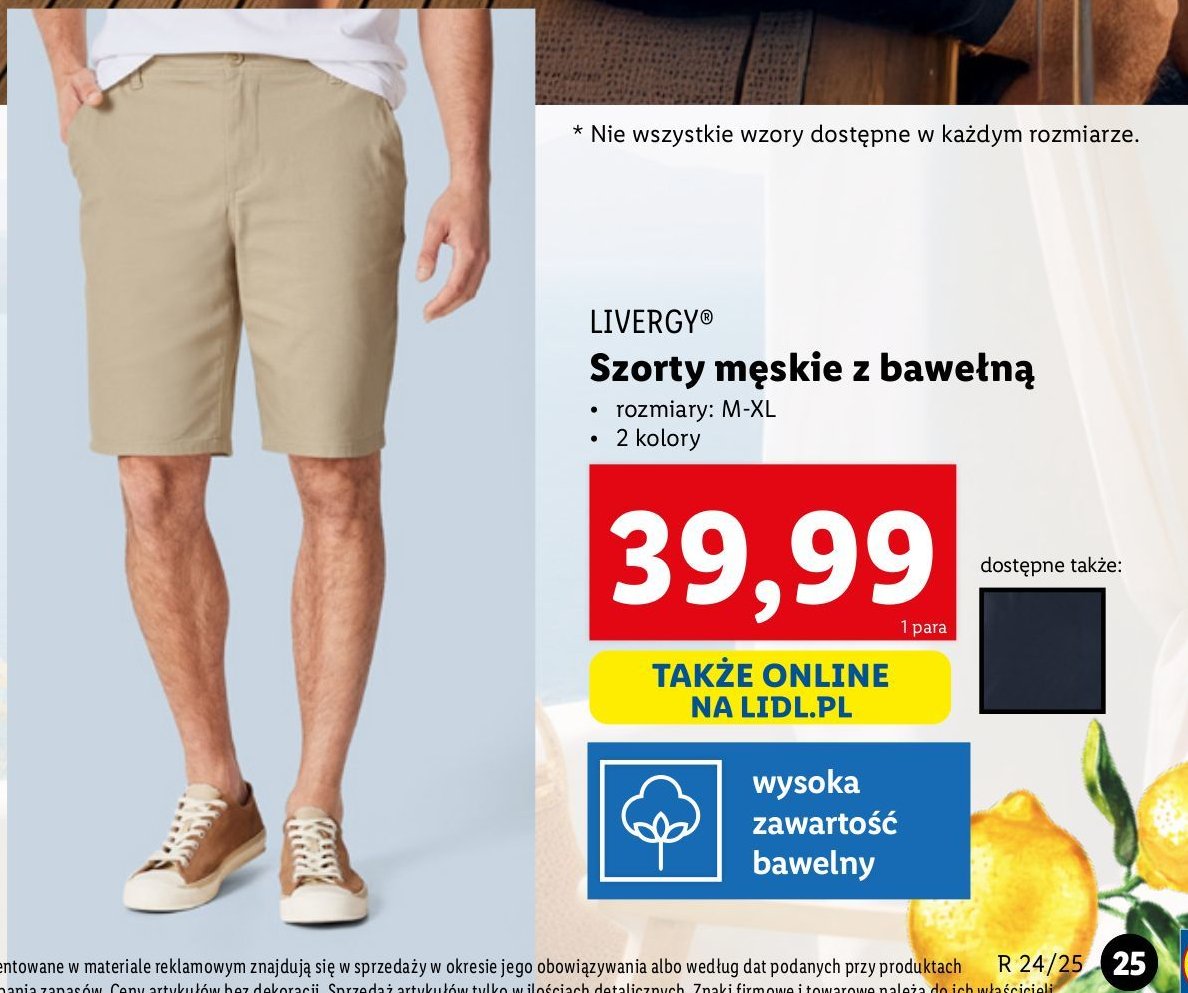 Szorty męskie m-xl Livergy promocja