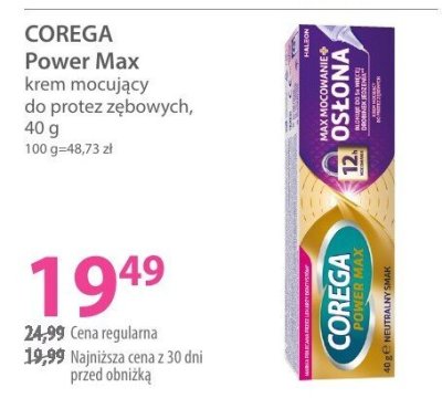 Krem COREGA Power Max mocujący do protez zębowych promocja w Hebe