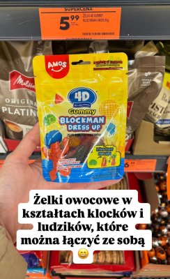 Żelki 4D Gummy Blockman AMOS 85g promocja w Biedronka