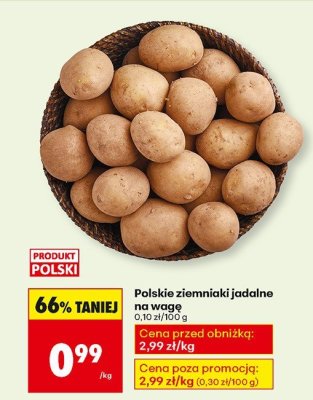Polskie ziemniaki jadalne na wagę promocja w Biedronka