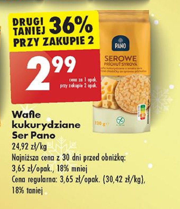 Wafle kukurydziane serowe Pano promocja w Biedronka