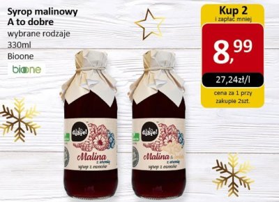 Syrop malinowy A to dobre wybrane rodzaje Bioone promocja w Market Point
