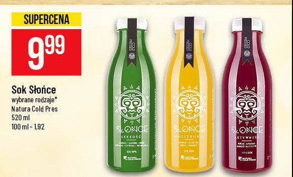 Sok słońce aktywność Natura cold press promocja