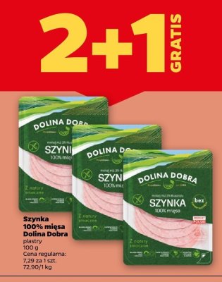 Szynka 100% mięsa plastry 2+1 GRATIS promocja w Netto