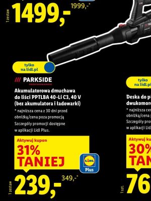 Akumulatorowa dmuchawa do liści PPTLBA 40-Li C3, 40 V  promocja w Lidl