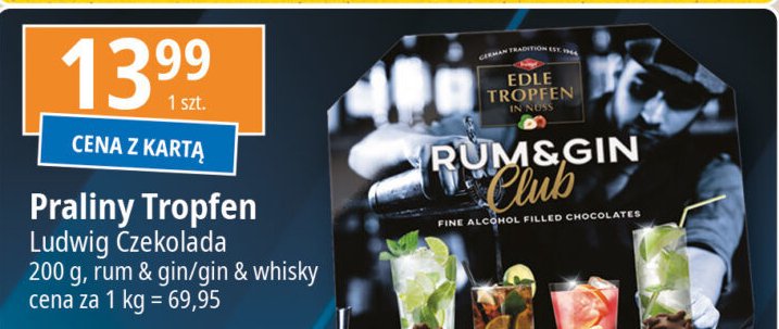 Praliny z alkoholem ging&whisky Edle tropfen promocja w Leclerc