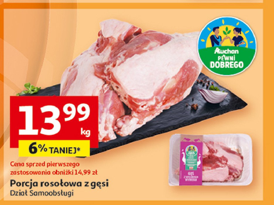 Porcja rosołowa z gęsi z wolnego wybiegu Auchan pewni dobrego promocja