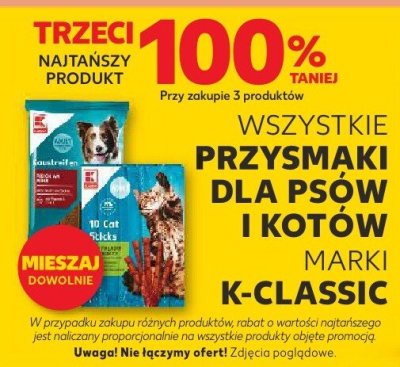 Przysmaki dla psów i kotów wszystkie rodzaje K-Classic promocja w Kaufland