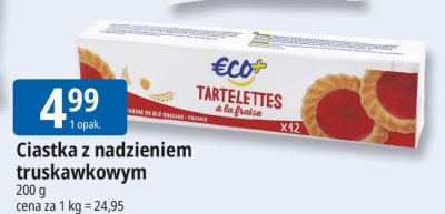 Ciastka z nadzieniem truskawkowym ECO+ promocja w Leclerc