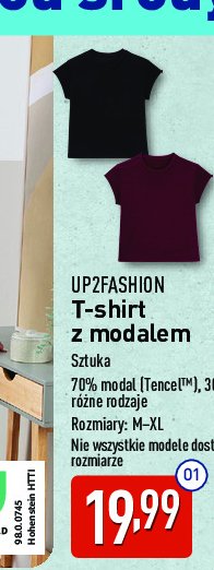 T-shirt damski z modalem m-xl Up2fashion promocja w Aldi