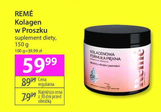 Kolagenowa formuła piękna do włosów i paznokci pomarańcza Reme promocja