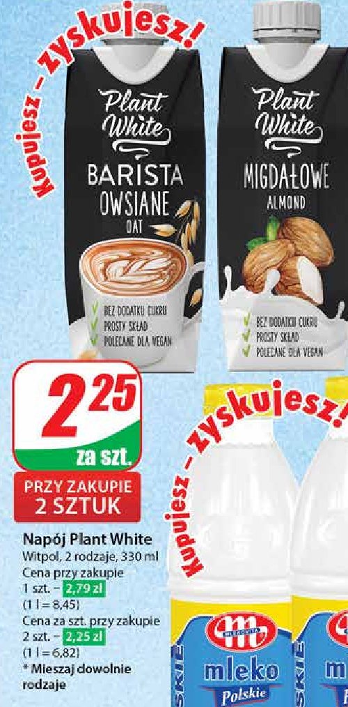 Napój owsiany barista Plant white promocja w Dino