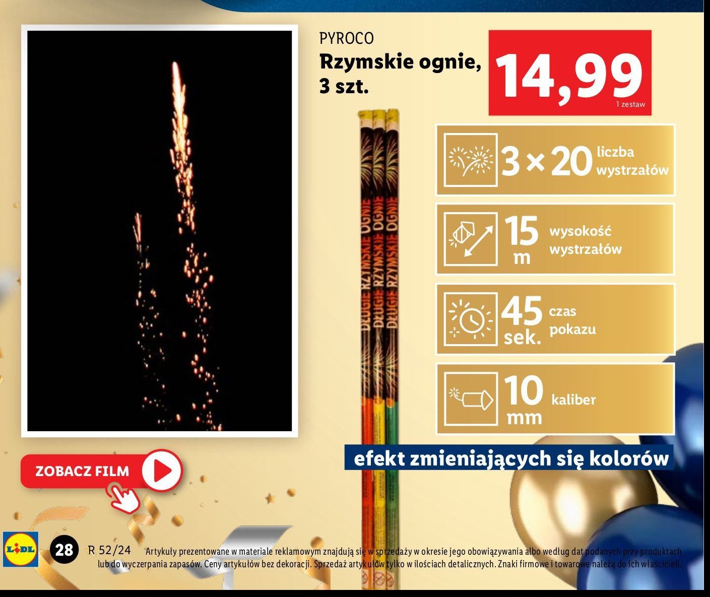 Rzymskie ognie 10 mm Pyroco promocja