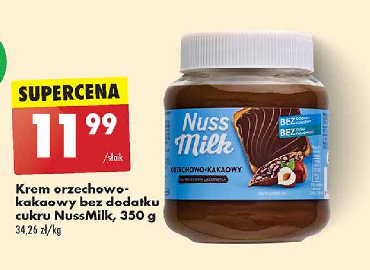 Krem orzechowo-kakaowy Nussmilk promocja w Biedronka