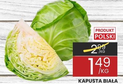 Kapusta biała zł/kg produkt polski promocja w Wafelek