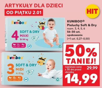 Pieluchy Soft & Dry rozmiar 4, 5, 6 promocja w Kaufland