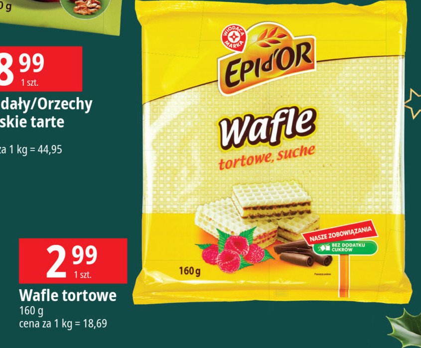 Wafle tortowe Wiodąca marka epi d'or promocja w Leclerc