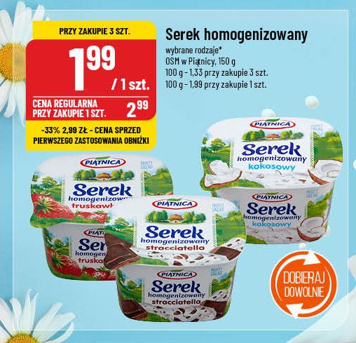 Serek homogenizowany truskawkowy Piątnica promocja w POLOmarket