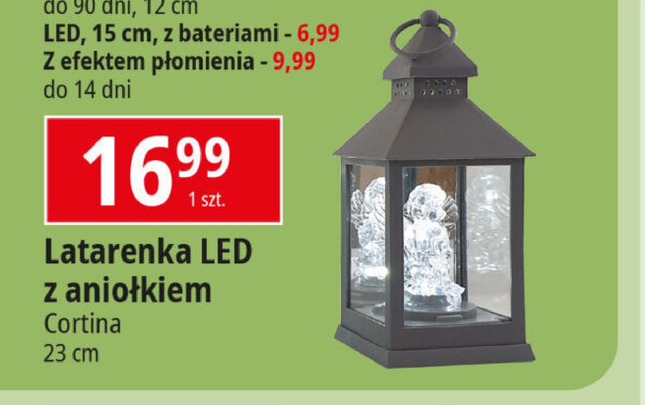 Latarenka led z aniołkiem 23 cm Cortina promocja