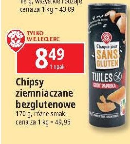 Chipsy bezglutenowe paprykowe Wiodąca marka chaque jour promocja