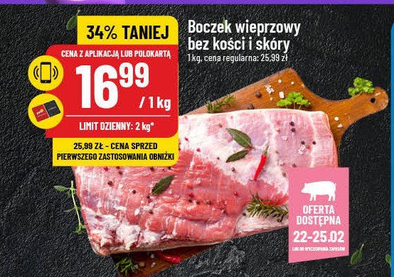 Boczek wieprzowy bez kości promocja w POLOmarket