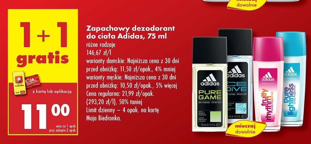 Dezodorant Adidas fruity rhythm Adidas cosmetics promocja