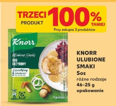 Sos ulubione smaki Knorr różne rodzaje 46-250 g trzeci -100% taniej promocja w Kaufland