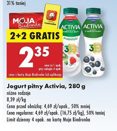 Jogurt truskawka-kiwi Danone activia promocja