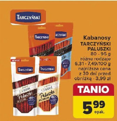 Kabanosy palusz 40% mniej tłuszczu drobiowe Tarczyński kabanos exclusive promocja
