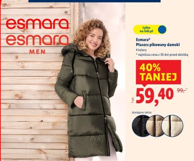 Płaszcz pikowany damski Esmara 4 kolory promocja w Lidl