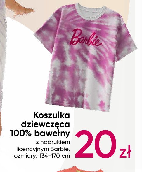 Koszulka dziewczęca barbie 134-170 cm promocja