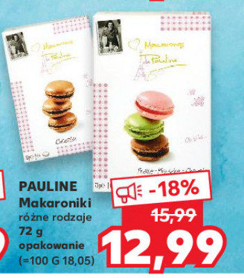 Makaroniki z migdalami i koncentratem truskawkowym Macarons de pauline promocja