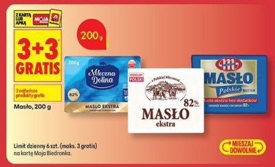 Masło 200 g 3+3 gratis promocja w Biedronka