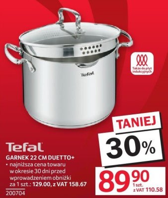 Garnek 22 cm Duetto+ Tefal promocja w Selgros