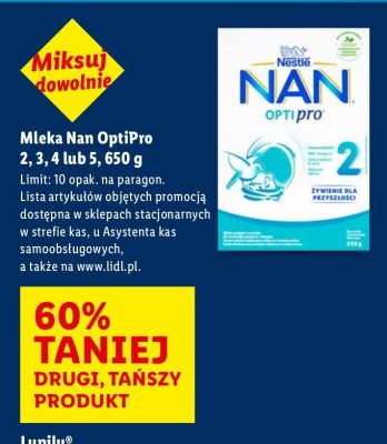 Mleko Nan OptiPro 3 promocja w Lidl