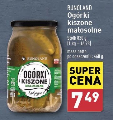 Ogórki kiszone małosolne Runoland promocja