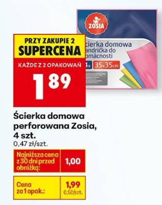 Ścierka domowa perforowana Zosia, 4 szt. promocja w Biedronka