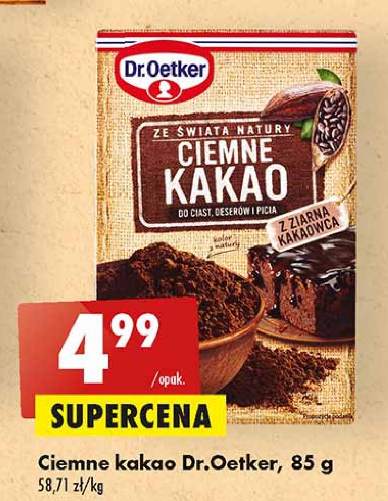 Kakao ciemne bez glutenu Dr. oetker ze świata natury promocja