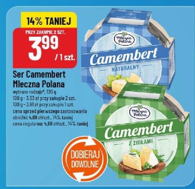 Ser Camembert Mleczna Polana promocja w POLOmarket