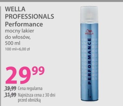 Lakier WELLA PROFESSIONALS Performance mocny do włosów promocja w Hebe