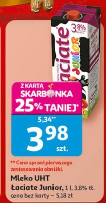 Mleko Łaciate Junior+ promocja w Auchan