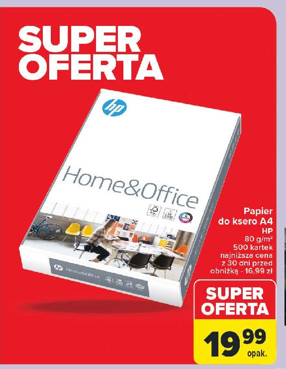 Papier ksero a4 hp home & office 80 g promocja w Carrefour