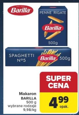 Makaron BARILLA różne rodzaje 500 g promocja w Carrefour